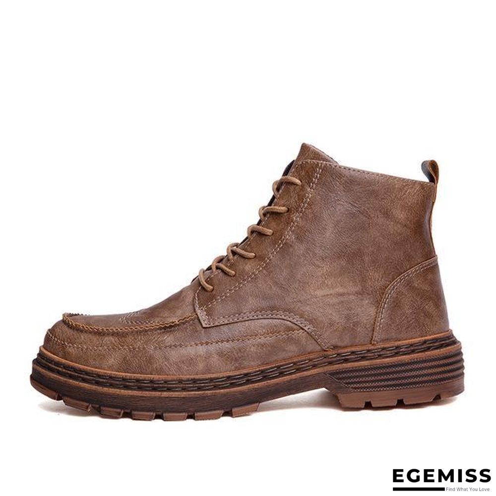 Ankle Men Boots Leather Retro Martin Boots Men Waterproof Tooling Boots Leisure | EGEMISS