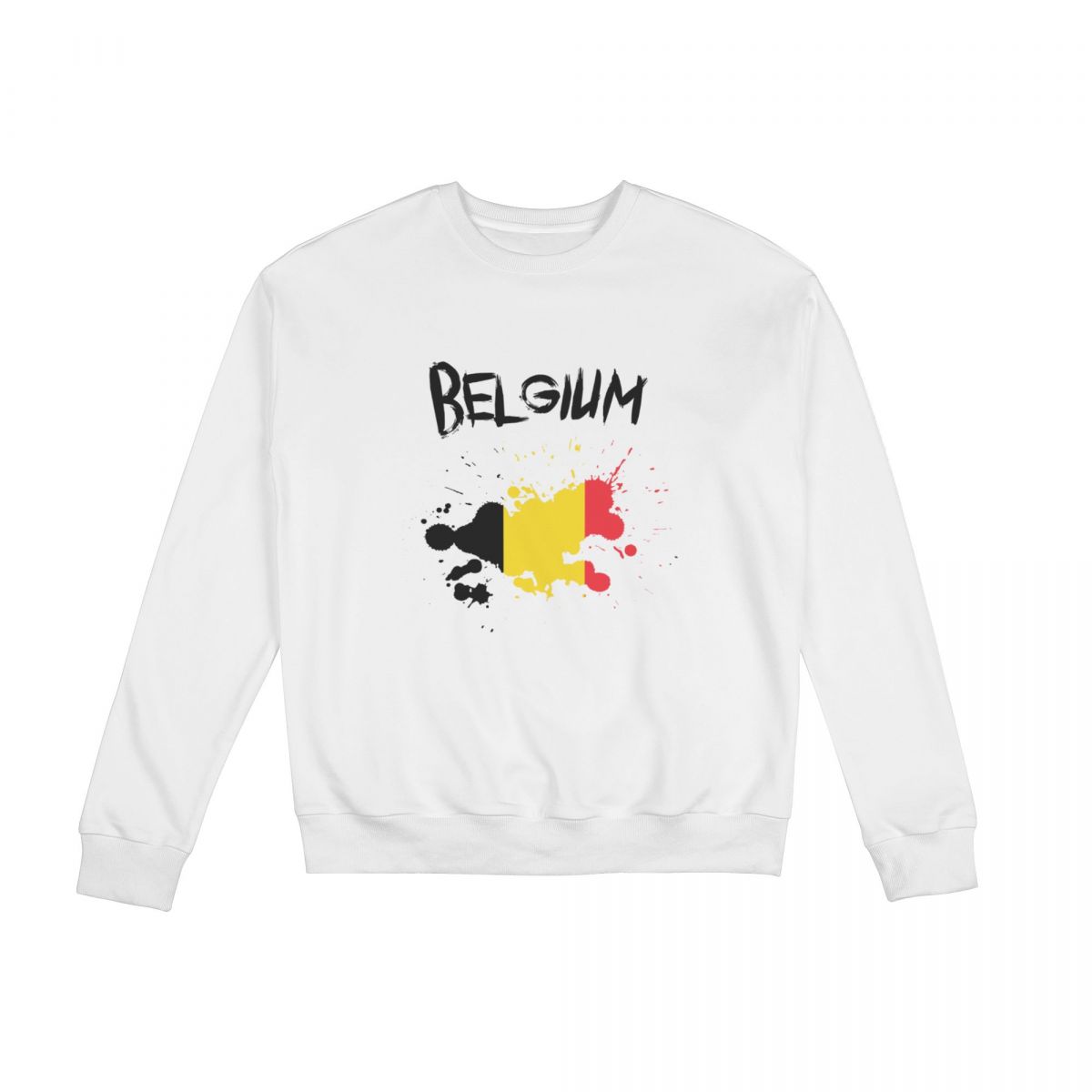 Belgium Ink Spatter Sweatshirt Round Neck Tops