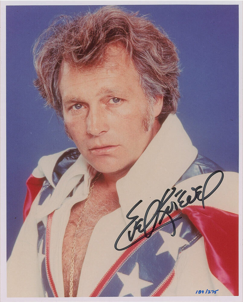 EVEL KNIEVEL Signed Photo Poster paintinggraph - Motorcycle Stunt Man - reprint