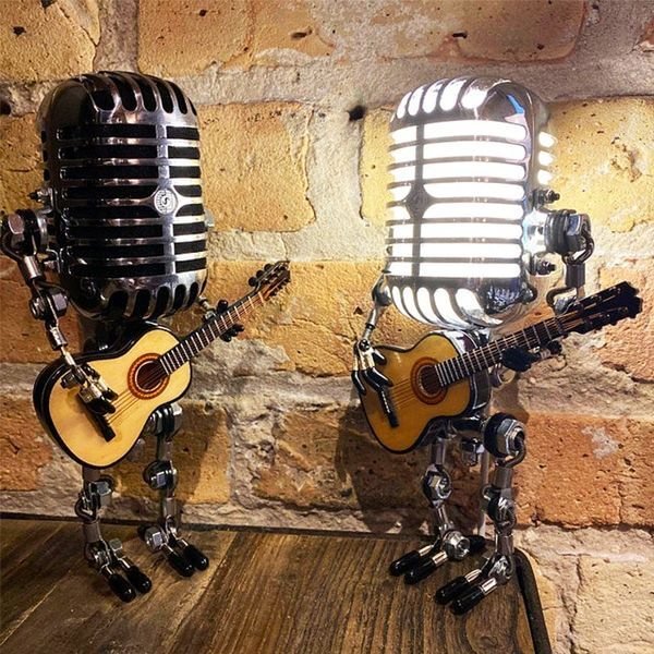 Microphone Robot Touch Dimmer Lamp