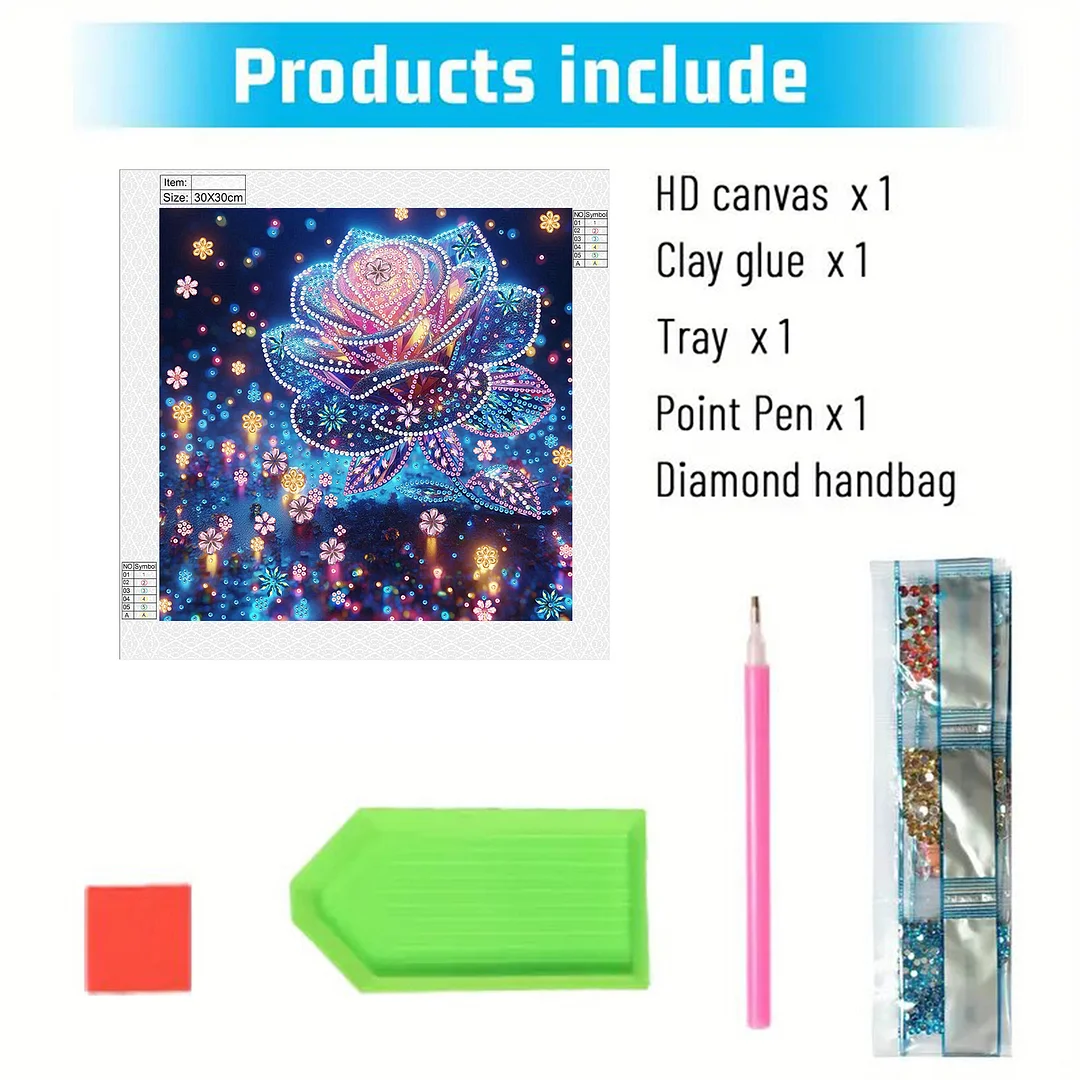 Flowers - Diamond Painting - Partial Special Shaped Drill(Canvas|30*30cm)
