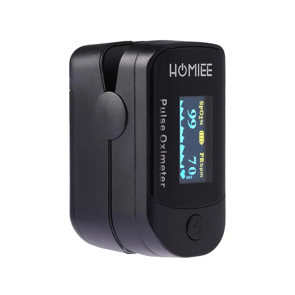 Digital Finger Pulse Oximete 4 Directions Mini Household Health Monitors (Black)