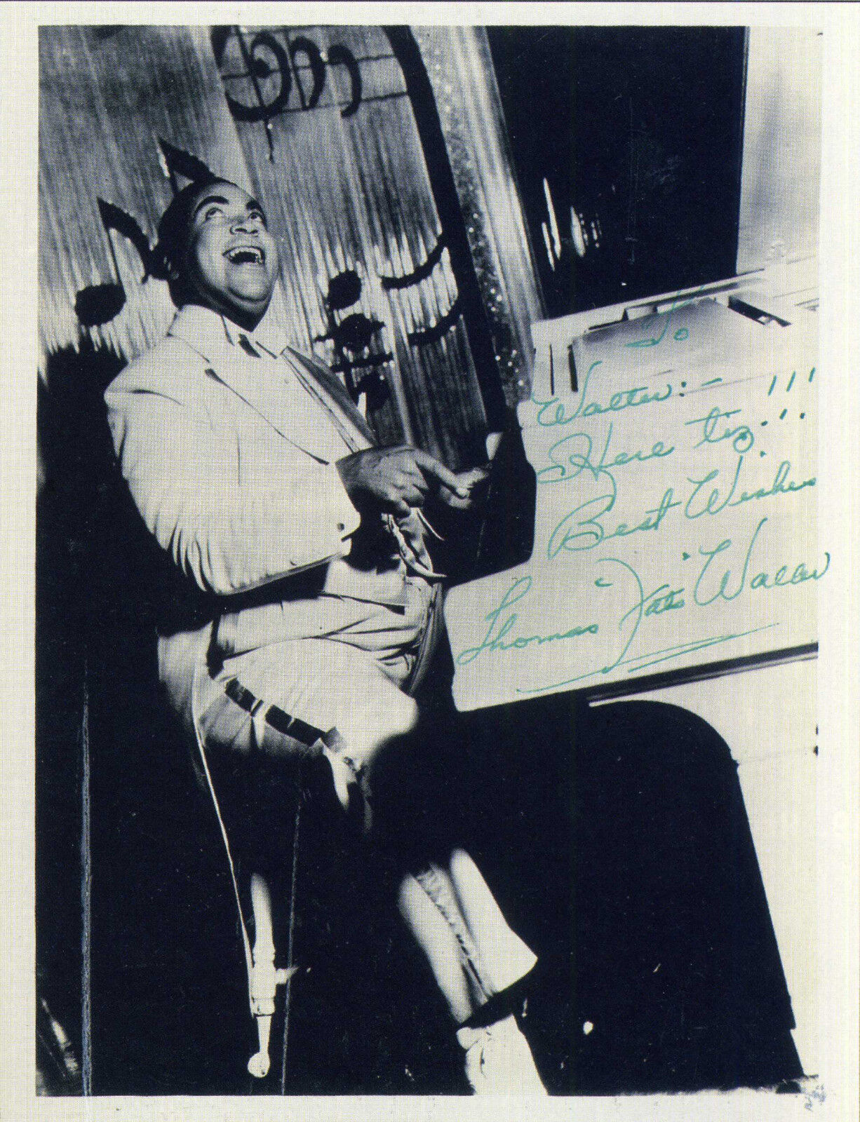 THOMAS FATS WALLER Signed Photo Poster paintinggraph - Rock n Roll Singer / Pianist - Preprint