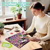 Mandala color&eacute; en forme de cheval licorne sp&eacute;ciale en forme de 5D bricolage, diamants partiels dots, kits d&rsquo;art en pierres pr&eacute;cieuses avec cadre, pein