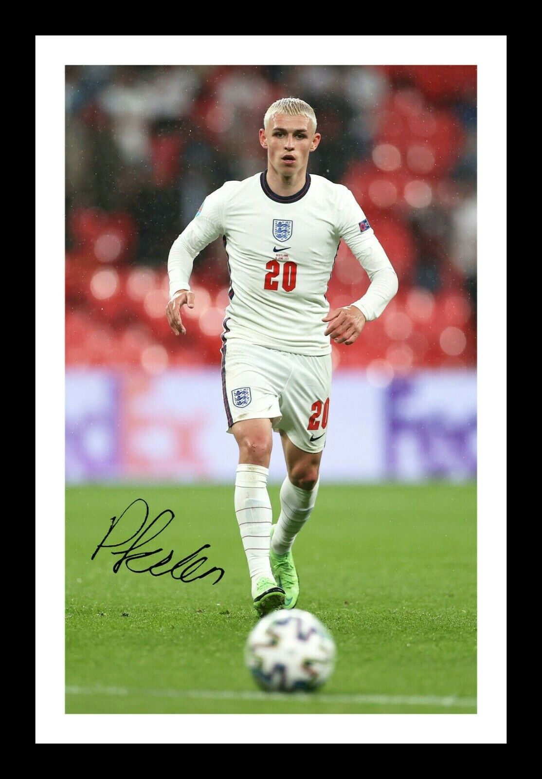 Phil Foden - England Euro 2020 2021 Autograph Signed & Framed Photo Poster painting