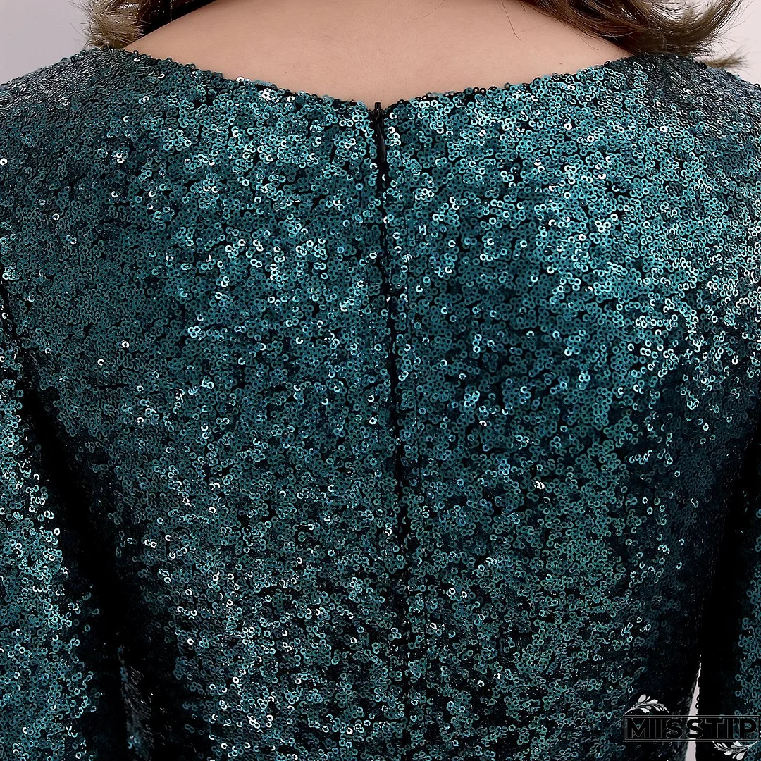 Women Sequin Formal Party Elegant Mermaid Skirt Maxi Evening Dress