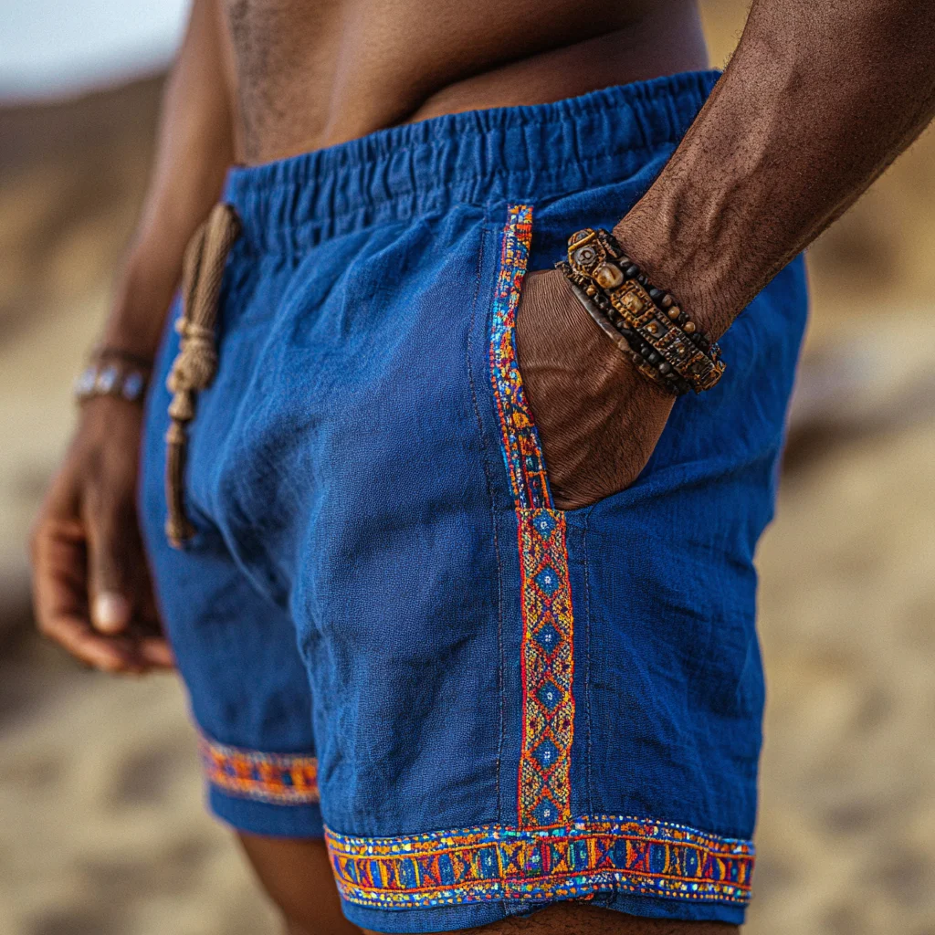 Men's Ethnic-Style Linen Shorts-INSPIREUSE