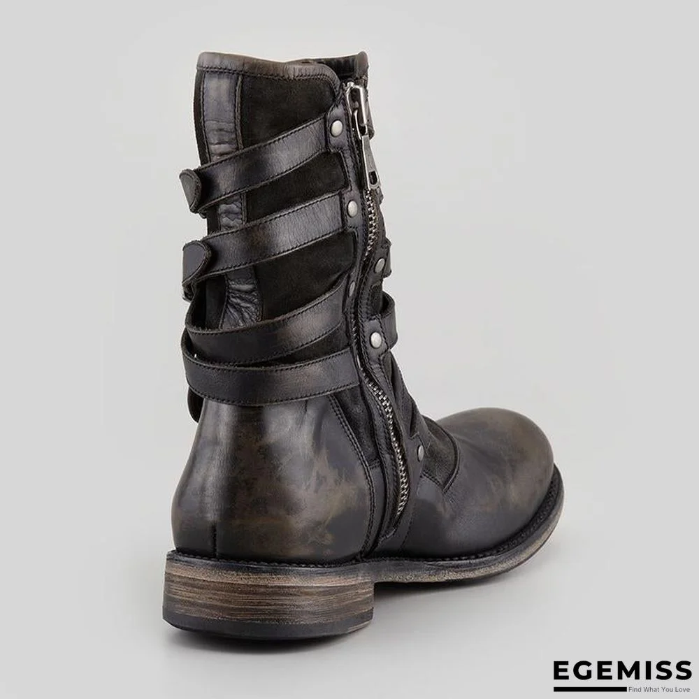 Men's Retro Multiple Buckle Retro Ankle Boots | EGEMISS