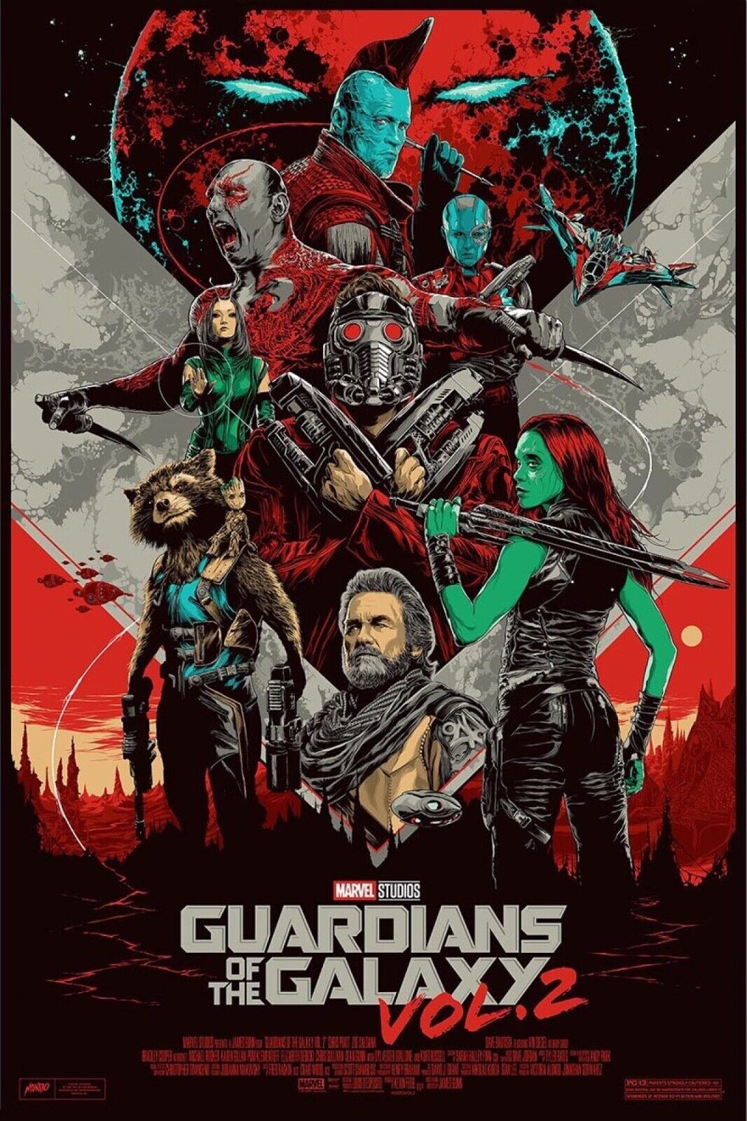 guardians of the galaxy Vol 2 movie poster 11X17 COLOR Photo Poster painting marvel CHRIS PRATT