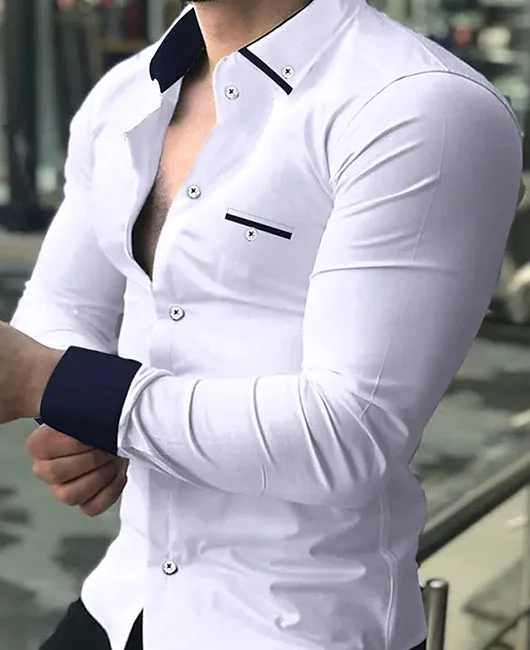 Business Panel Polo Long Sleeve Shirt