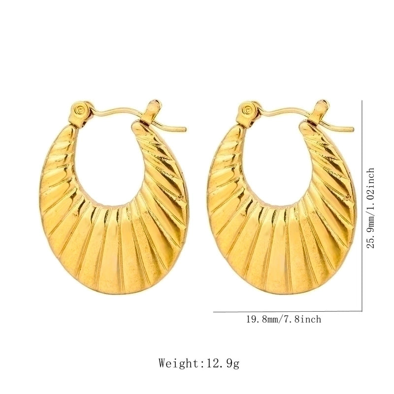 1 Pair Vintage Style U Shape Geometric Heart Shape Plating 304 Stainless Steel None 18K Gold Plated Hoop Earrings