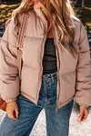 Women's Winter Thick Full Zipper Quilted Puffer Down Jacket