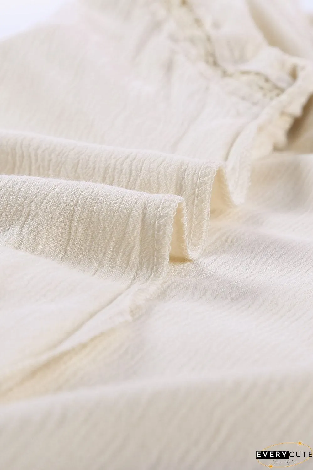 White Eyelet Jumpsuit with Pockets