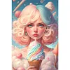 (Big Size)(AB/Round Drills)Colorful Ice Cream Girl-Full Diamond Painting 40*60CM