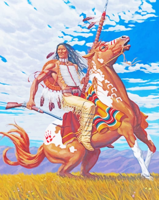 

Native American On Horse – Paint By Numbers - 40*50CM, 501 Original