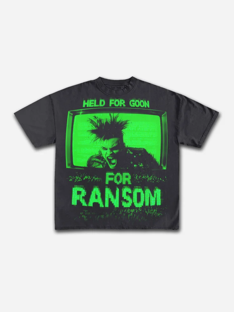 Held For Ransom Print Graphic Cotton T-shirt