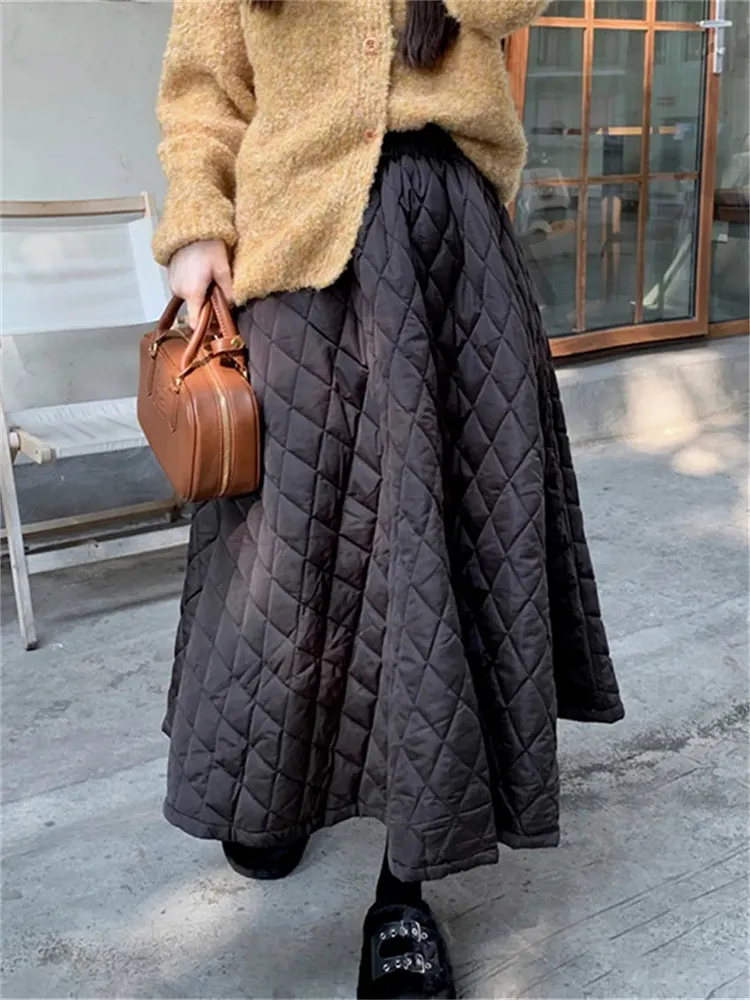 Cotton Padded High Waist Skirt