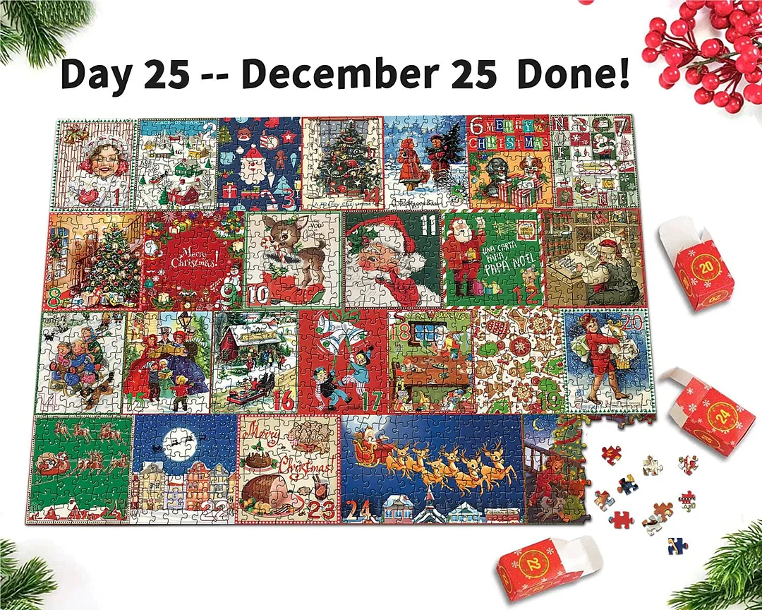🎄Christmas Advent Calendar Jigsaw Puzzle 1000pcs🧩🎁