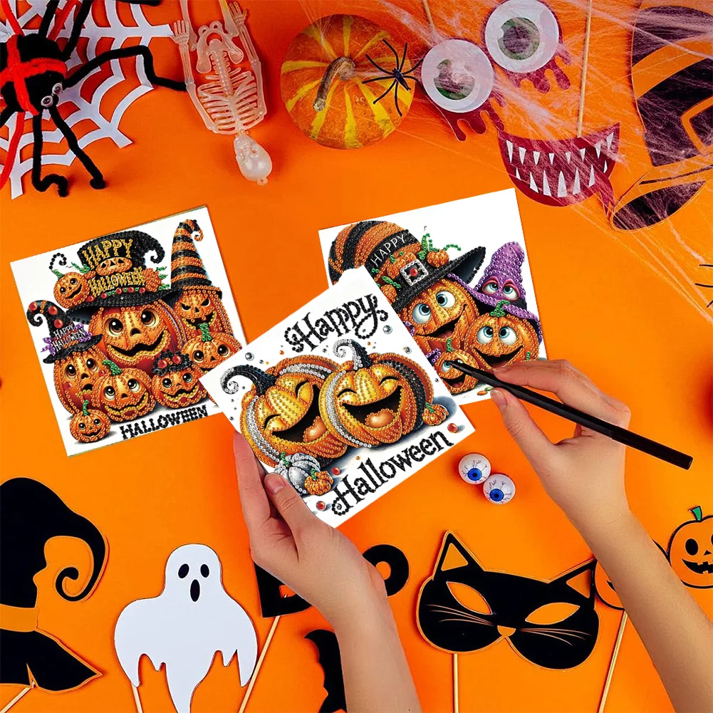 6PCS DIY Diamond Art Greeting Cards Congratulations Cards & Gifts (Halloween)