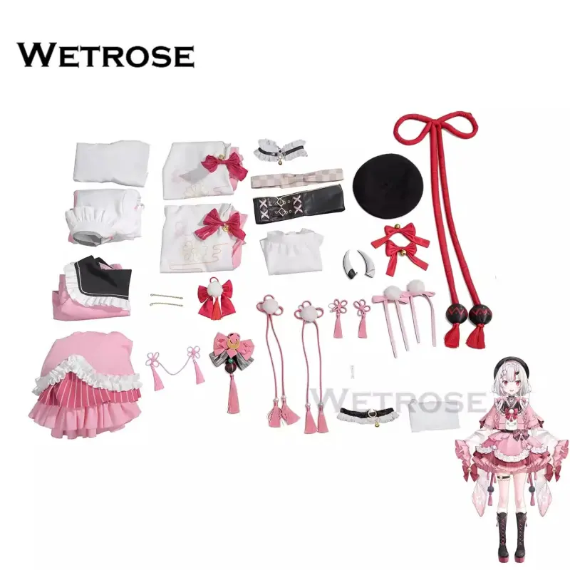 [Wetrose]  Hololive JP Vtuber Nakiri Ayame Maid Outfit Cosplay Costume 百鬼 あやめ