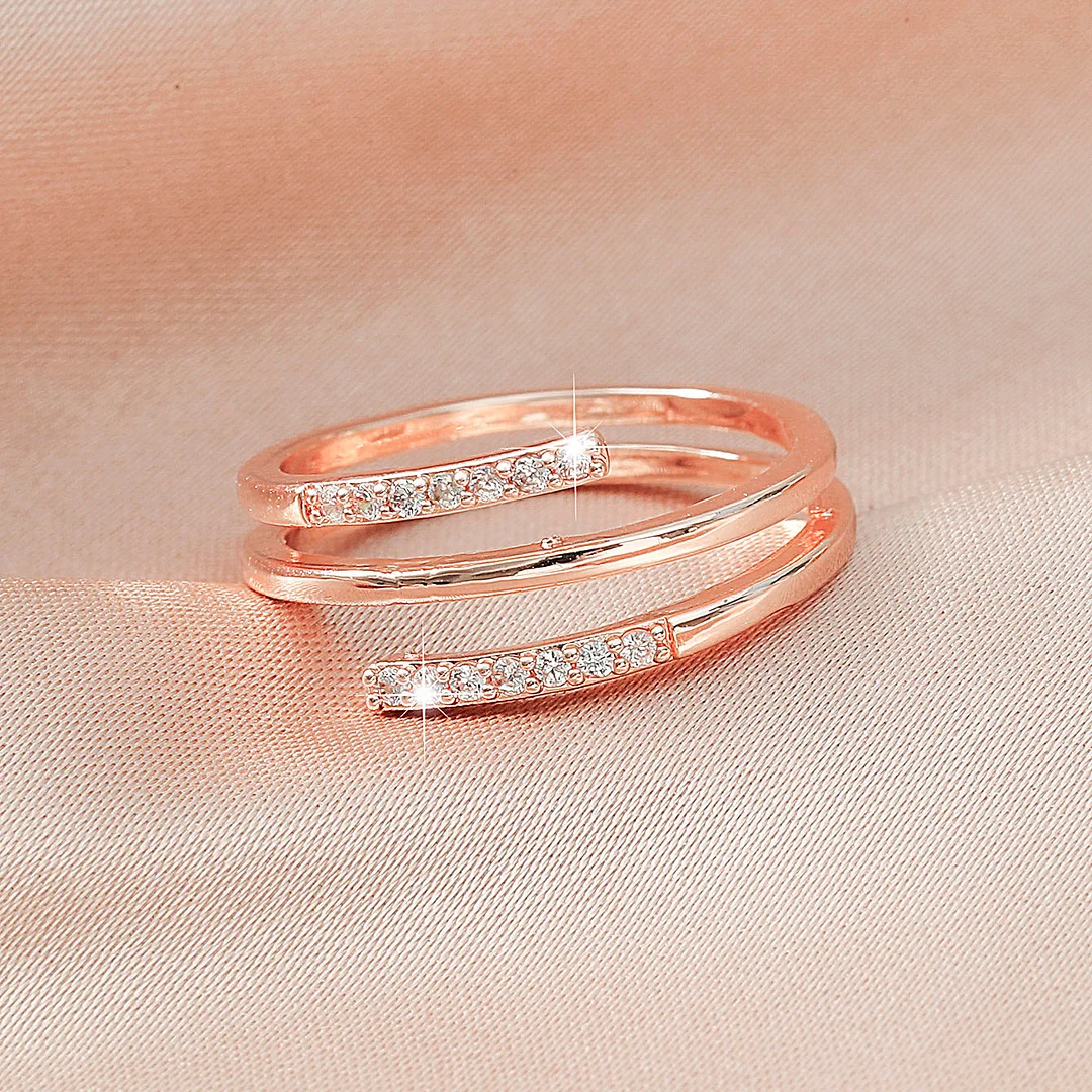 Snake Multi-Layered Ring Gold-Plated Zirconia