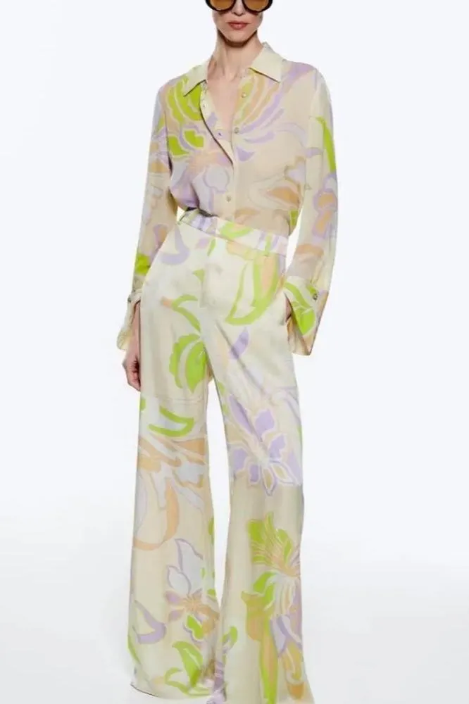 Flow Printed Blouse Set