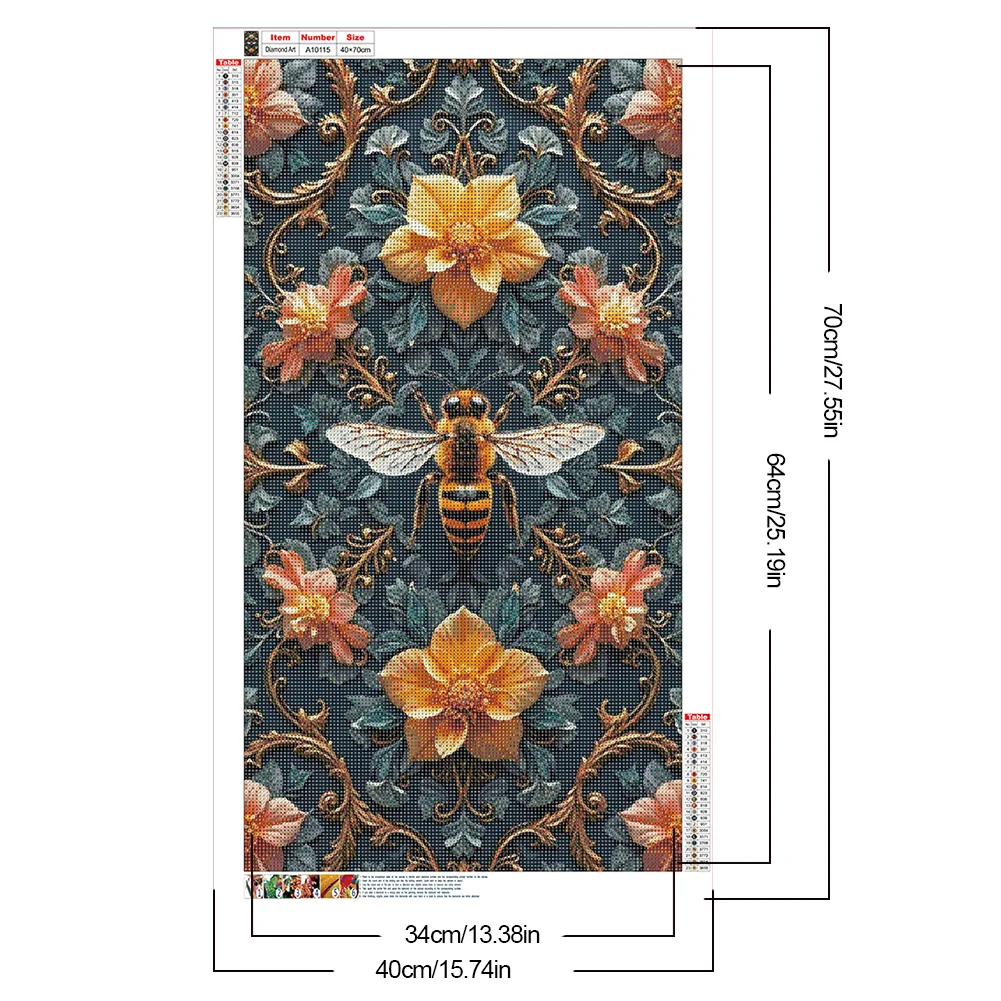 Diamond Painting - Full Round Drill - Flower Bee(Canvas|40*70cm)