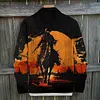 Unique Sunset Rider Graphic Denim Jacket by Inlyline