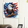 Amerikanische Flagge Adler - runder Bohrer Diamantmalerei - 30*30cm