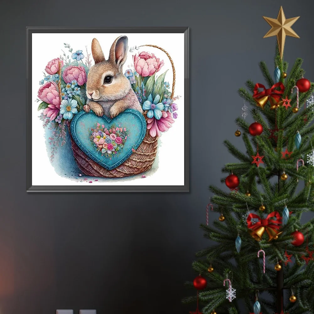 Diamond Painting - Full Round Drill - Flower Bush Rabbit(Canvas|30*30cm)