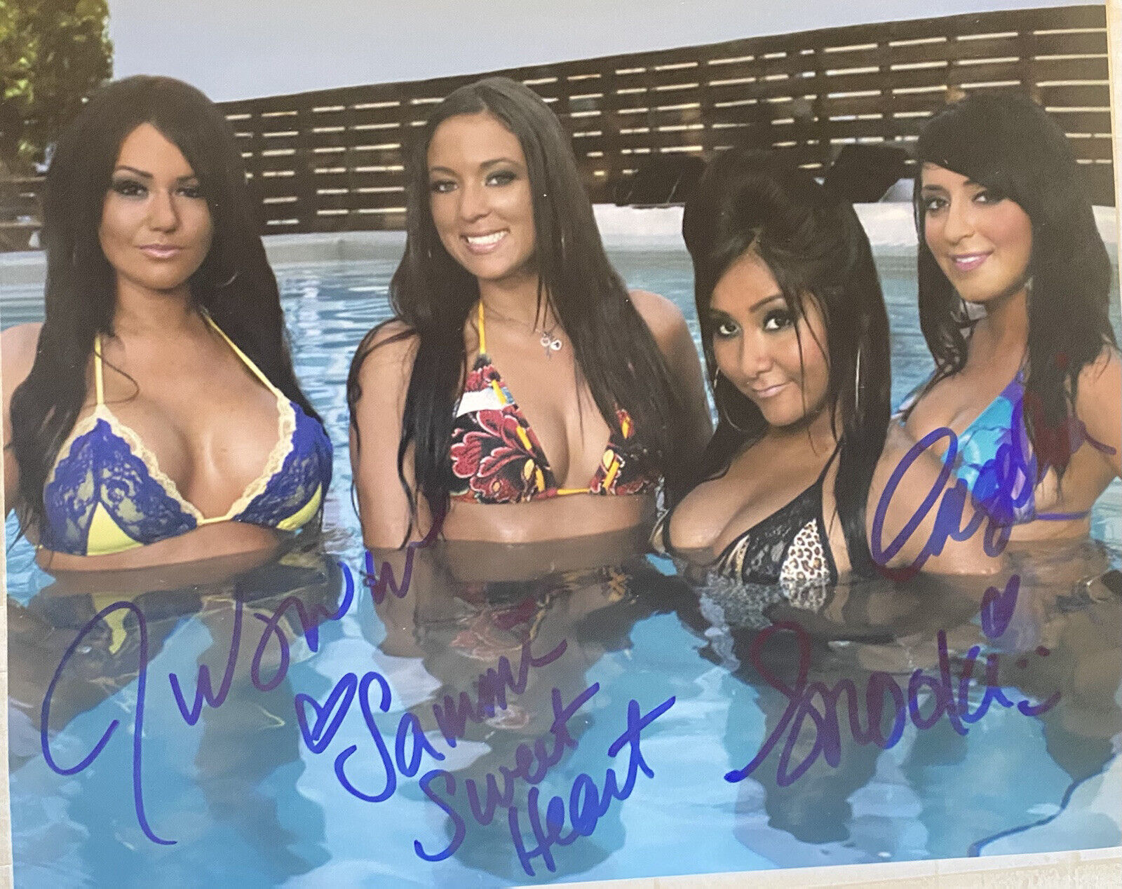 Jersey Shore Signed Girls Autographed 8x10 Photo Poster painting Jwow, Snooki , Sammi ,Angelina