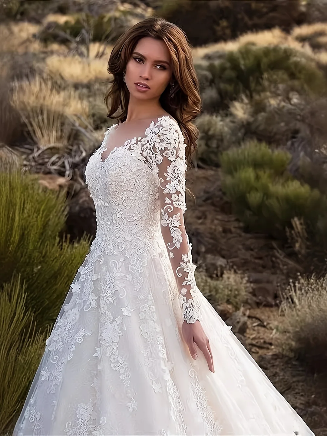 Off-The-Shoulder Wedding Dress - Elegant Formal Ball Gown With Lace Accents, Bridal Gown For Wedding, Prom, Gala - Women's Formal Attire, Wedding Dresses For Bride, Prom Dress, Sophisticated Detailing | IFYHOME