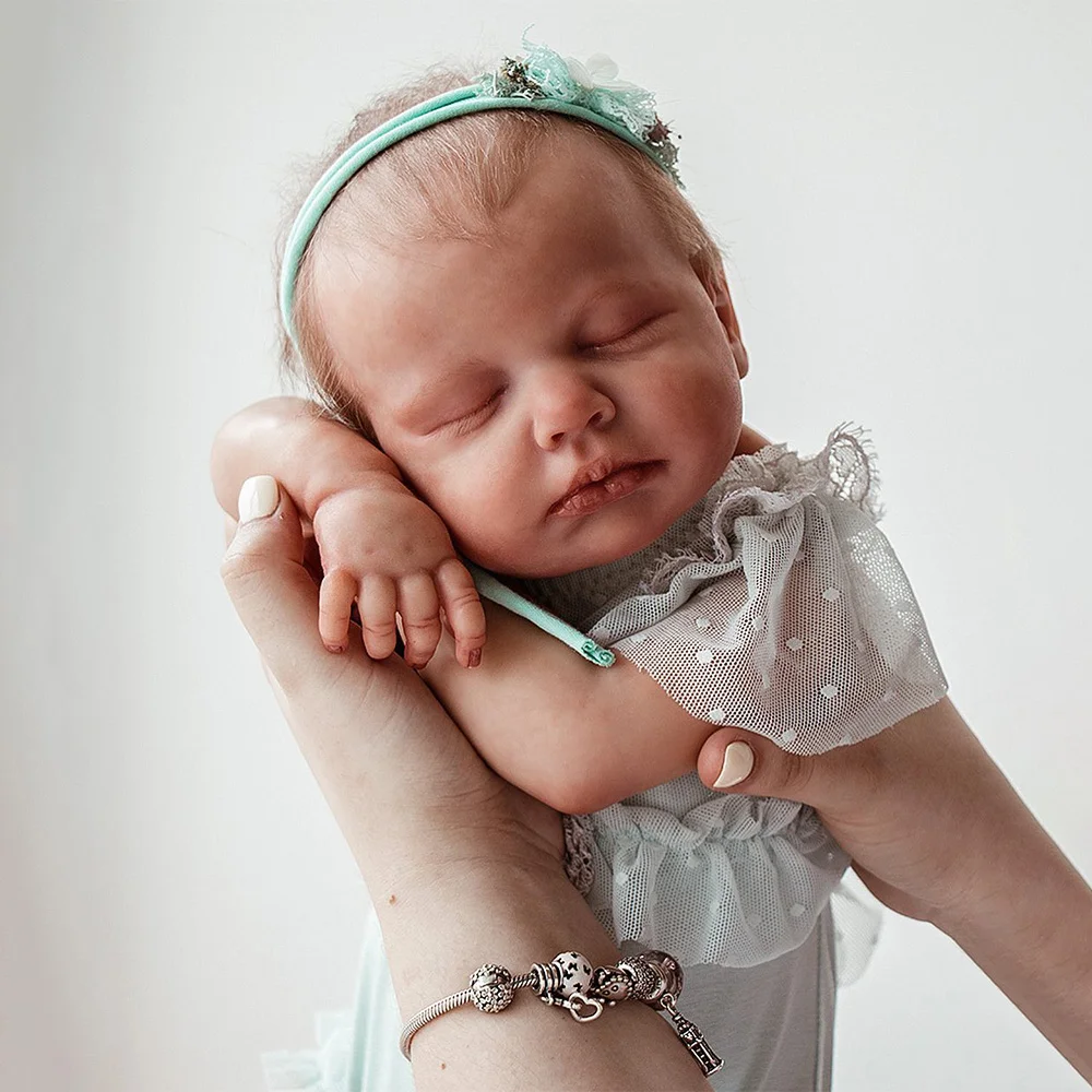  [Heartbeat💖 & Sound🔊] 20" Handmade Lifelike Reborn Newborn Baby Sleeping Girl Named Natasha with Hand-Painted Hair - - [product_tag] RSAJ-Creativegiftss®