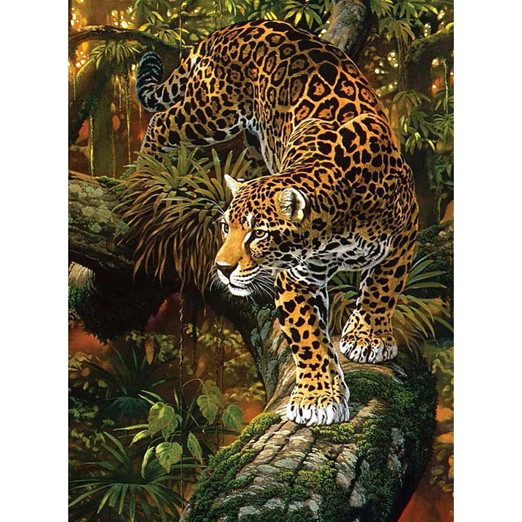 Tiger Round Full Drill Diamond Painting 40X30CM(Canvas) gbfke