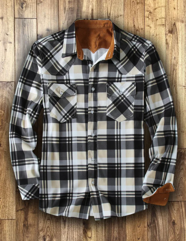 Men's High Quality Plaid Shirt Cardigan Lapel Long Sleeve Plaid Shirt Jacket