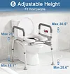 Soundfuse Toilet Seat Riser for Seniors, FSA HSA Eligible Raised Toilet Seat with Handles, Adjustable Height & Width, 400lb Handicap Elevated Toilet Seat, Fit Any Toilet