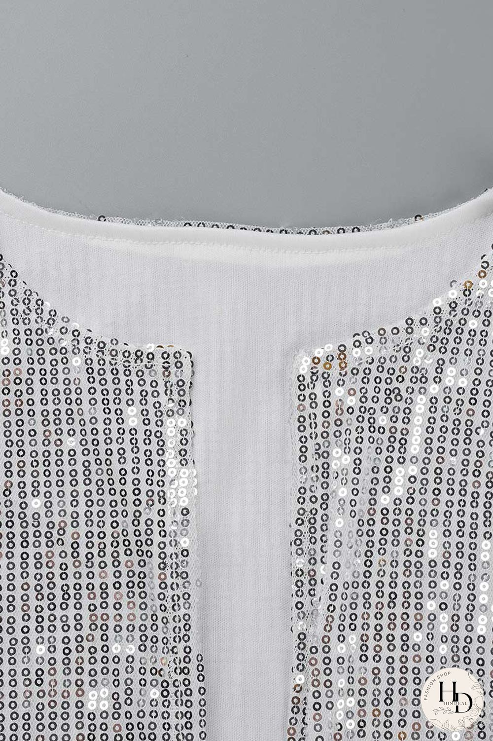 Red Fashion Solid Sequins Patchwork O Neck Outerwear