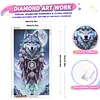 Moonlight Dreamcatcher Wolf Special Shaped 5D DIY Partial Drill Diamond Painting Kits for Adults Beginners Home Decor Diamonds Dots Gem Art Kits Large Size 15.75x27.56inch