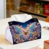 Shining Butterfly DIY PULeather Diamond Painting Tissue Box for Adults Beginners Gem Art Painting Napkin Holder for Living Room Bedroom Bathroom Table Decor