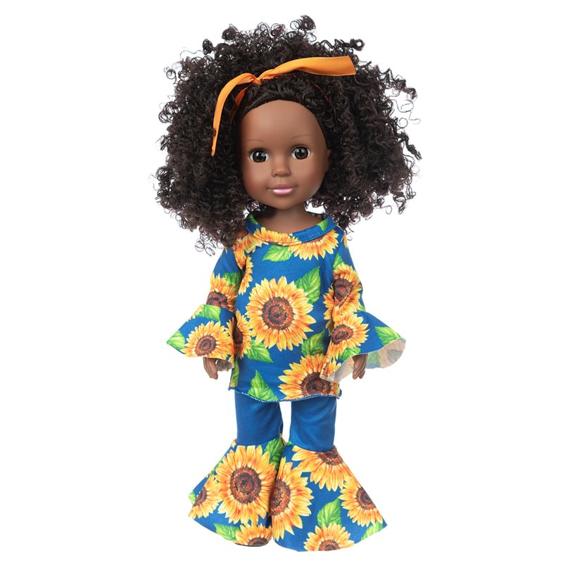 Blackbabydolls 14 inch African American Black girl Doll Lifelike for