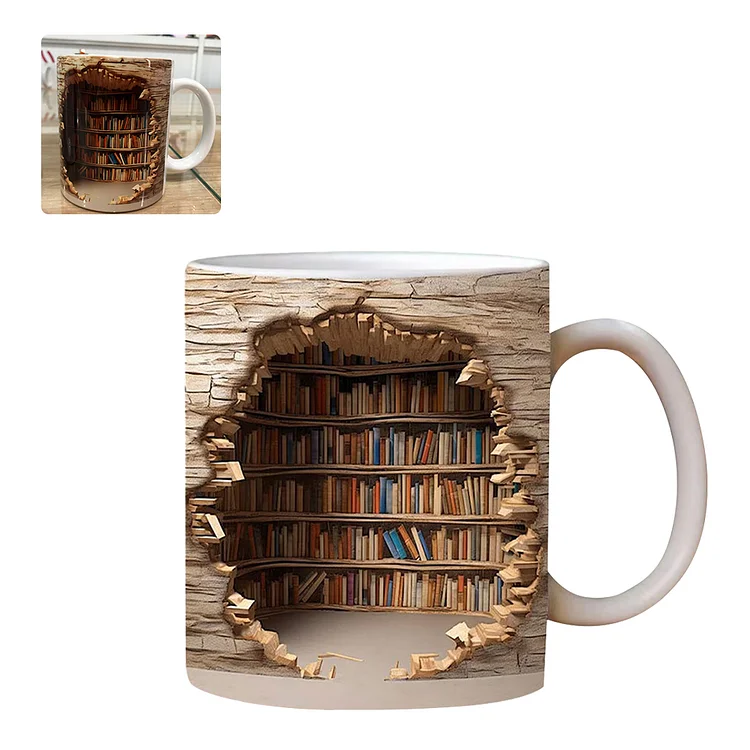 Bookshelf Coffee Mug B gbfke