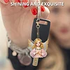 10pcs 2D Flat DIY Diamond Painting Keychain Double Sided Drill Keyrings (Angels)