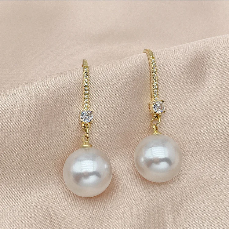Festival Gold Plating Rhinestone Pearl Earrings  Flycurvy [product_label]
