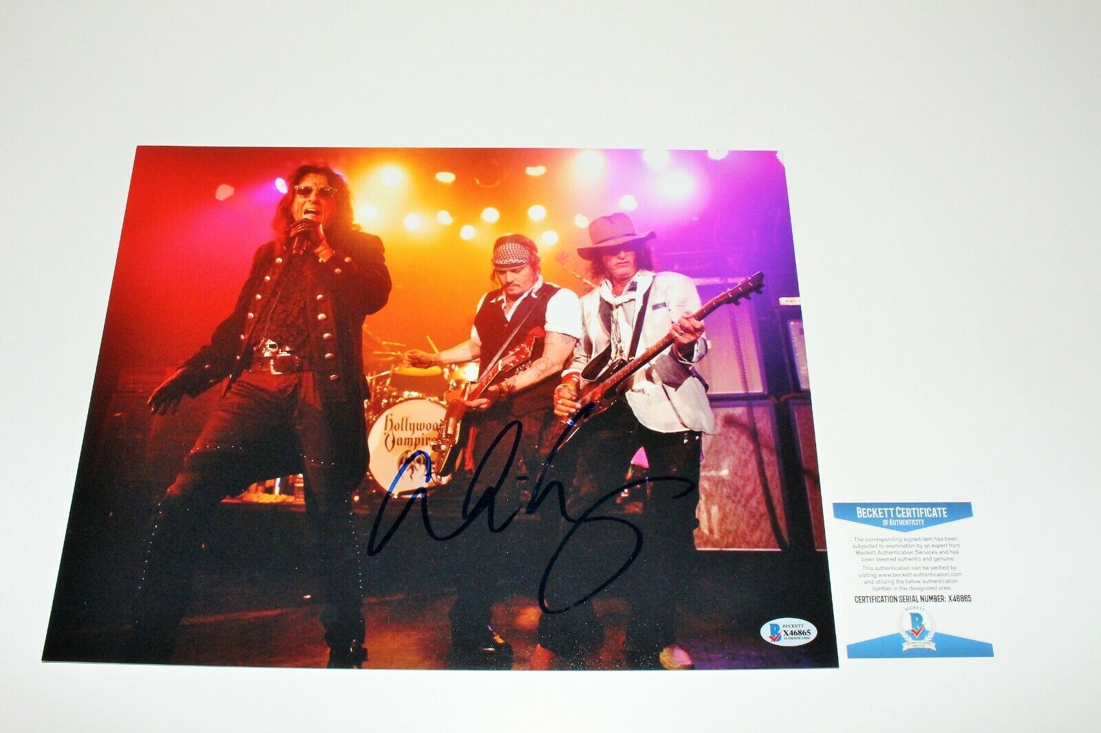 ALICE COOPER SIGNED HOLLYWOOD VAMPIRES 11x14 Photo Poster painting BECKETT COA SCHOOL'S OUT