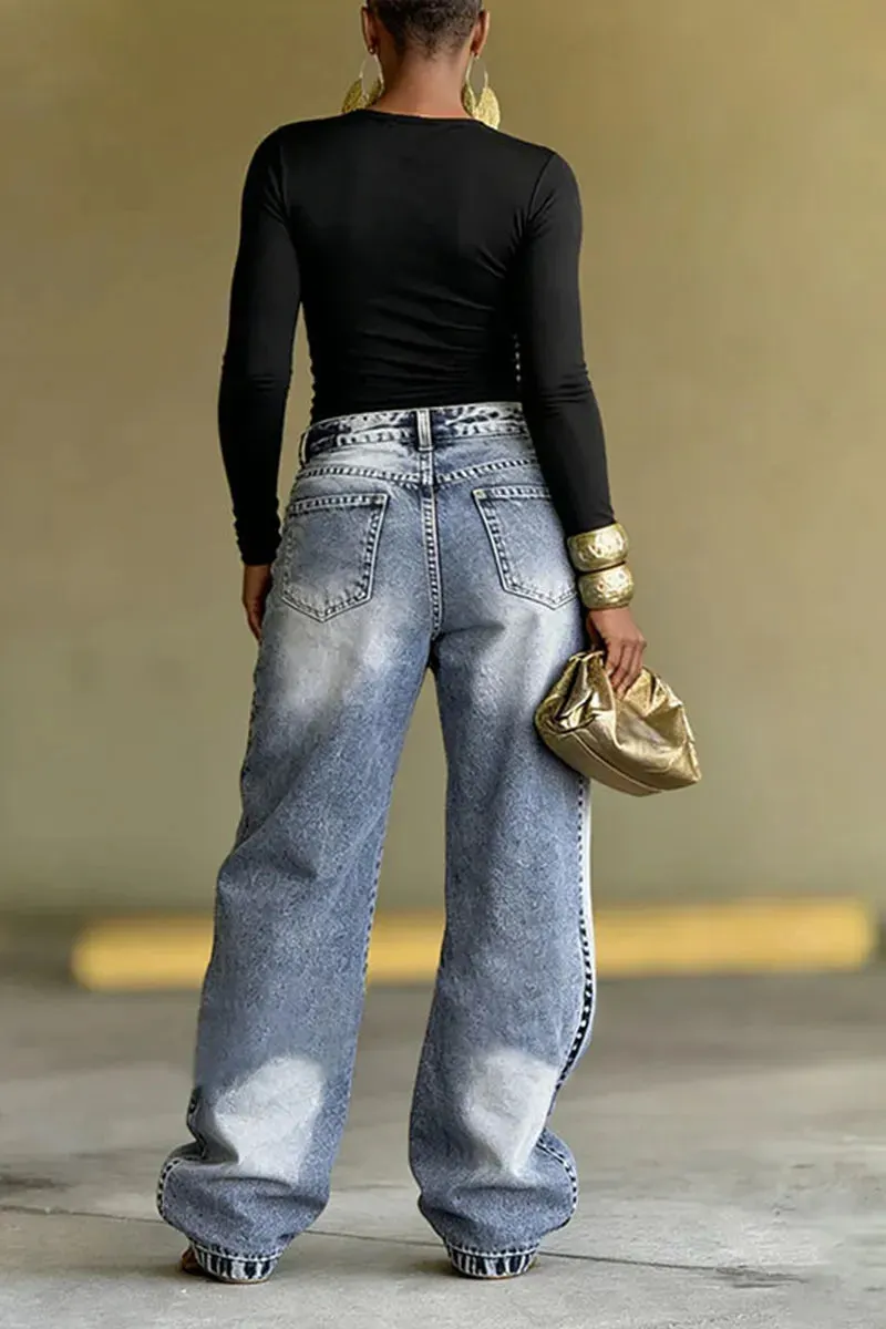 Women's Two-Piece Street Style Fashion Jeans&Diamond Jeans image 5