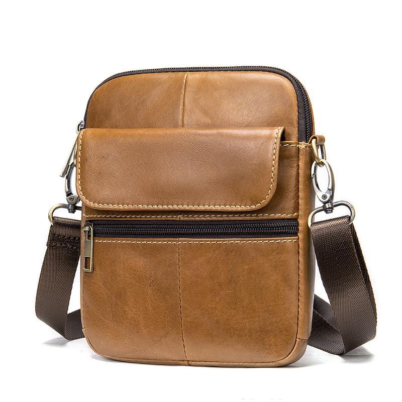Mens Vintage Classci Large Capacity Casual Leather Shoulder Packs Crossbody Bags