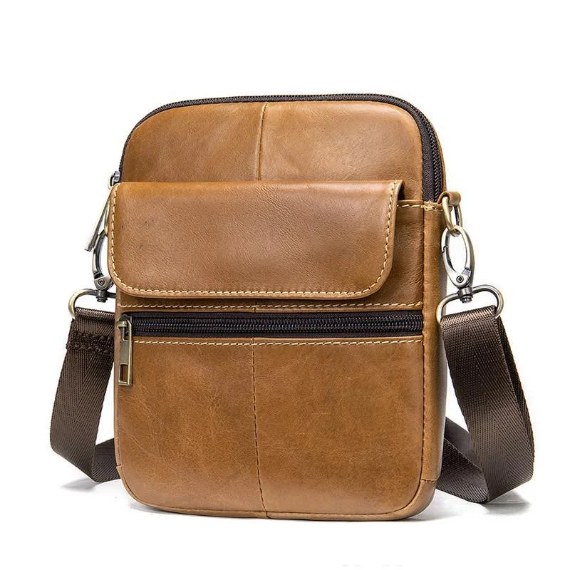 Mens Vintage Classci Large Capacity Casual Leather Shoulder Packs Crossbody Bags
