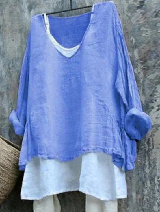 Women Thin Summer Linen Plus Size Tops