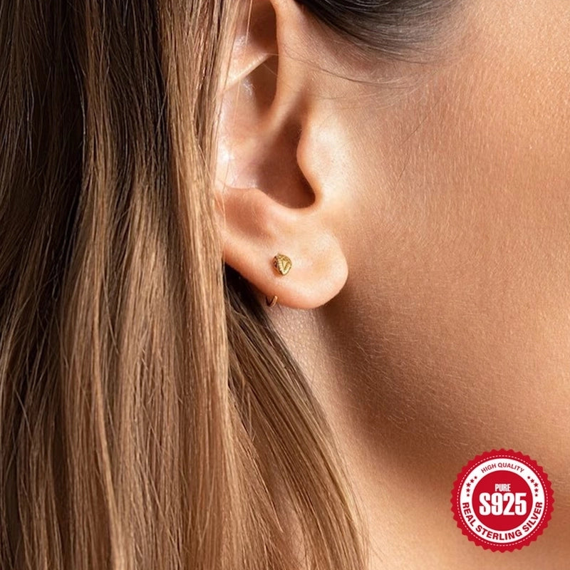 1 Pair 925 Sterling Silver Snake Ear Studs