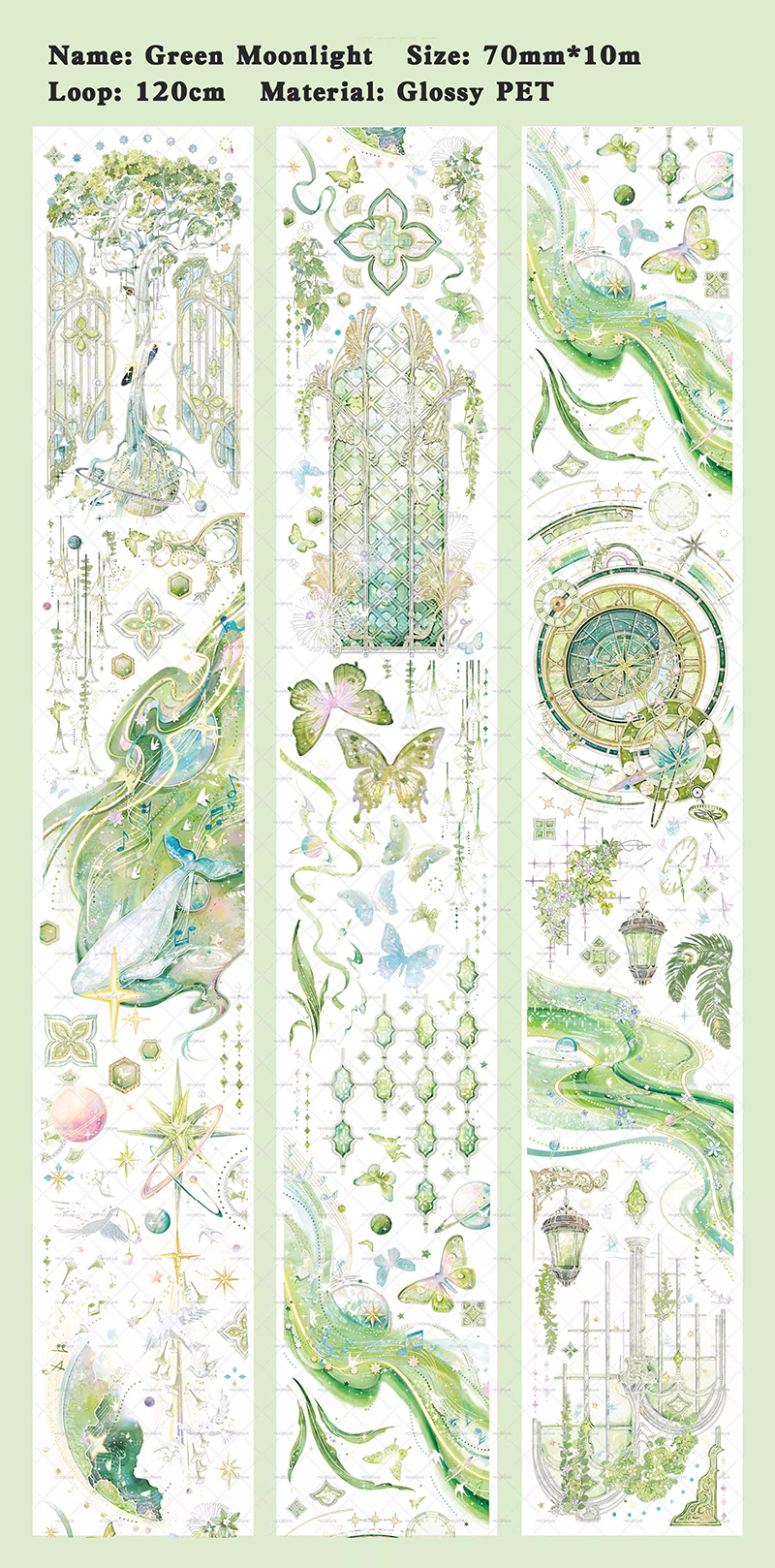 PET Tape - 600cm/1000cm Vintage Character Flower Travel Bedroom Landscape 